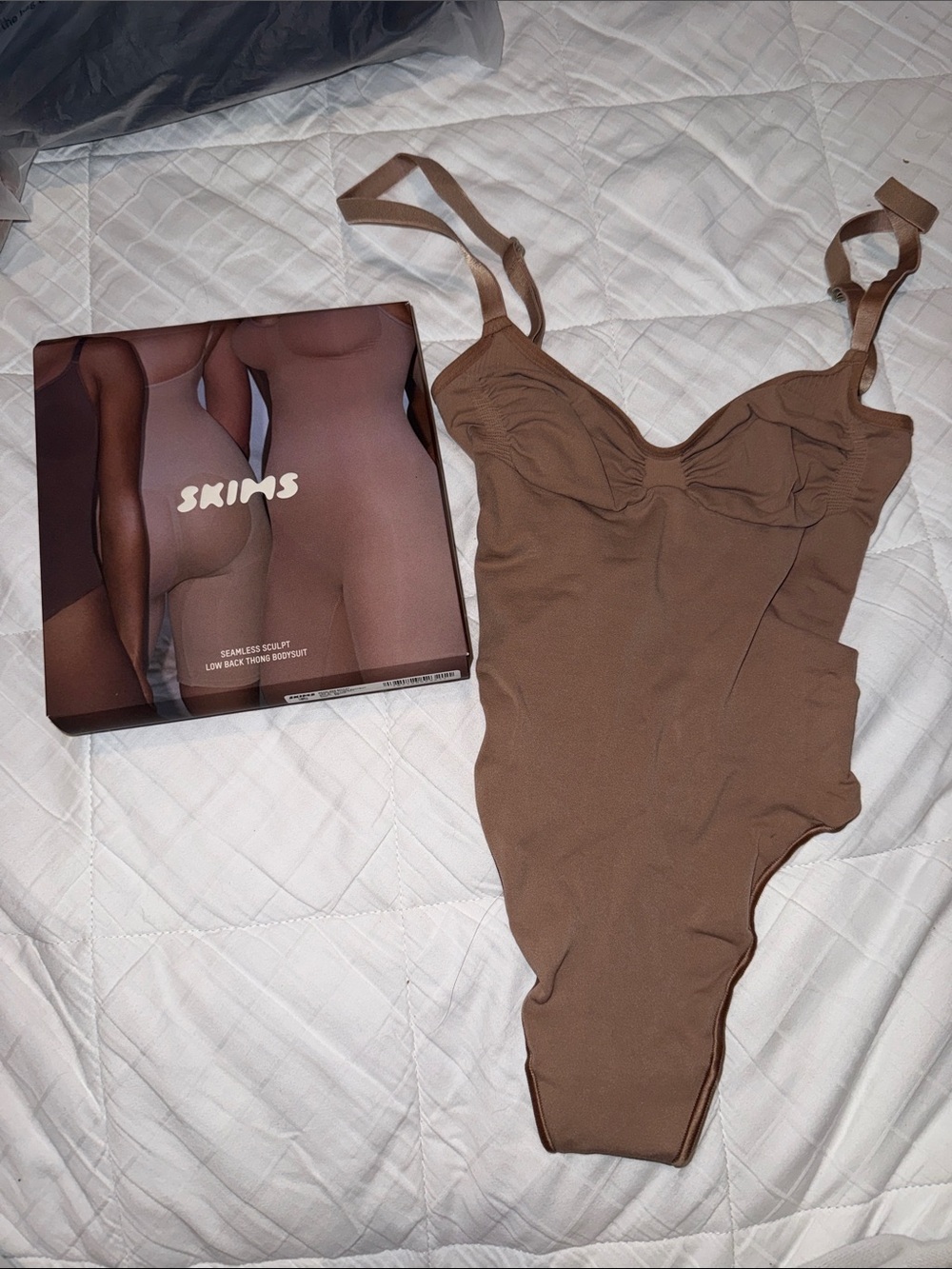 New with tag SKIMS Brown Seamless Sculpt Low Back Bodysuit